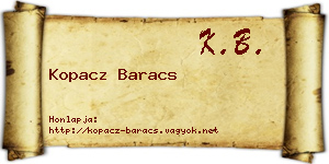 Kopacz Baracs névjegykártya